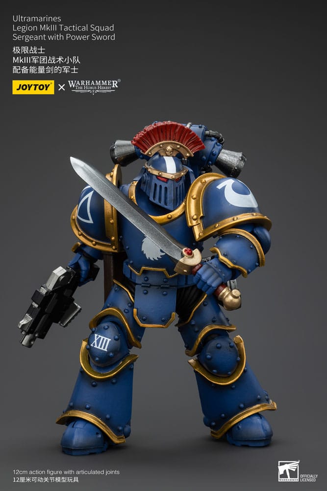 Warhammer The Horus Heresy Action Figure 1/18 Ultramarines Legion MKIII Tactical Squad Sergeant with Power Sword 20 cm