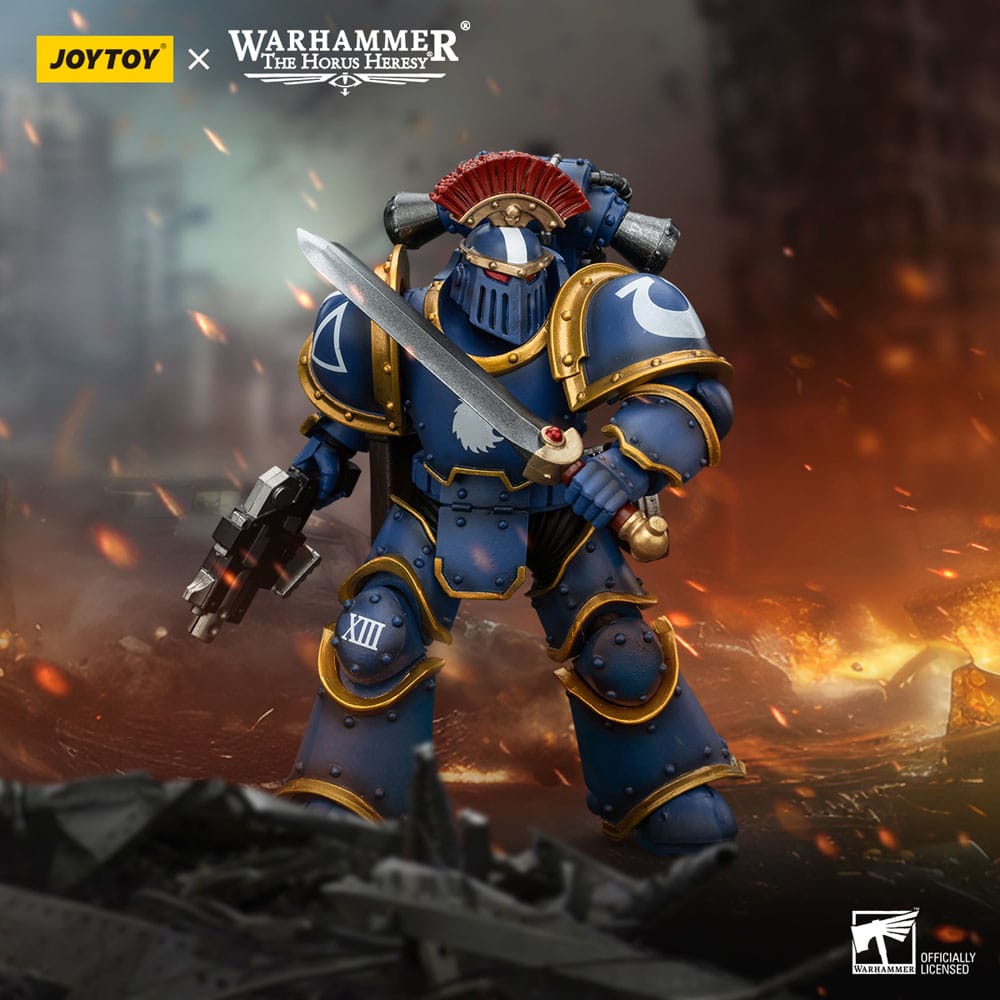 Warhammer The Horus Heresy Action Figure 1/18 Ultramarines Legion MKIII Tactical Squad Sergeant with Power Sword 20 cm