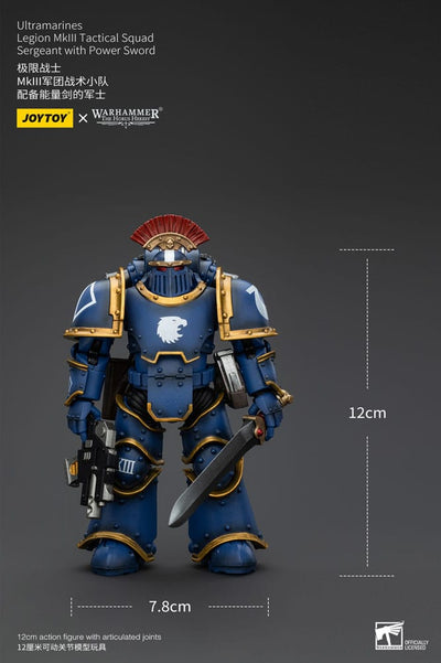 Warhammer The Horus Heresy Action Figure 1/18 Ultramarines Legion MKIII Tactical Squad Sergeant with Power Sword 20 cm