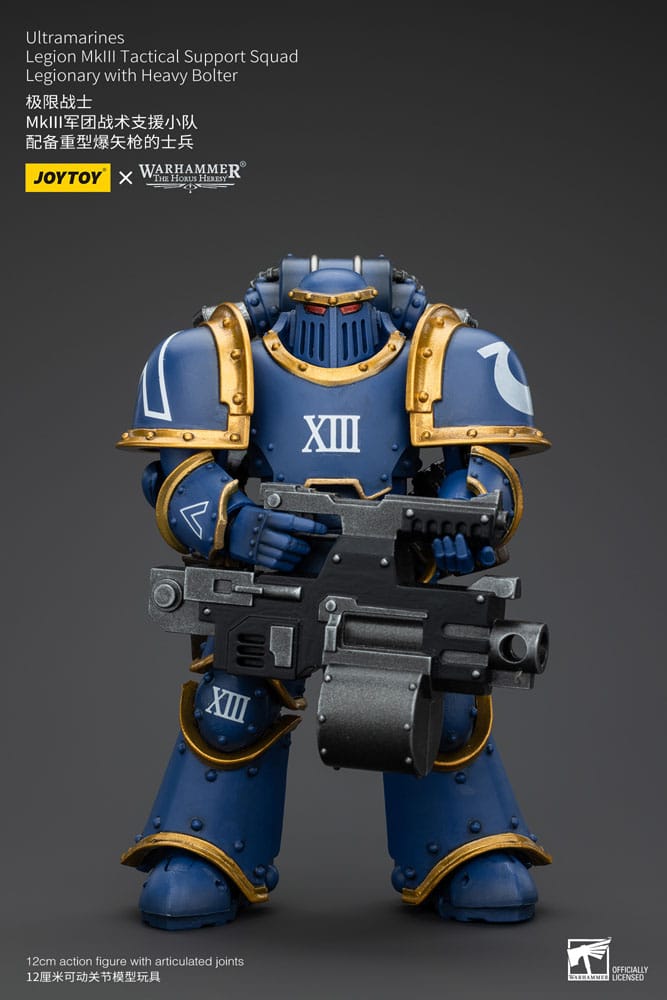 Warhammer The Horus Heresy Action Figure 1/18 Ultramarines Legion MKIII Tactical Support Squad Legionary with Heavy Bolter 20 cm