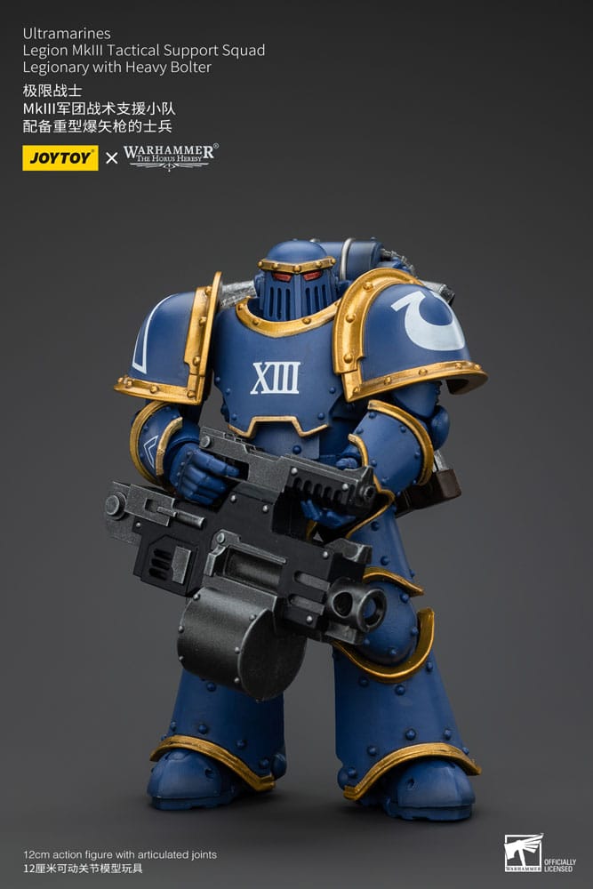 Warhammer The Horus Heresy Action Figure 1/18 Ultramarines Legion MKIII Tactical Support Squad Legionary with Heavy Bolter 20 cm