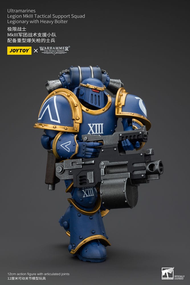 Warhammer The Horus Heresy Action Figure 1/18 Ultramarines Legion MKIII Tactical Support Squad Legionary with Heavy Bolter 20 cm