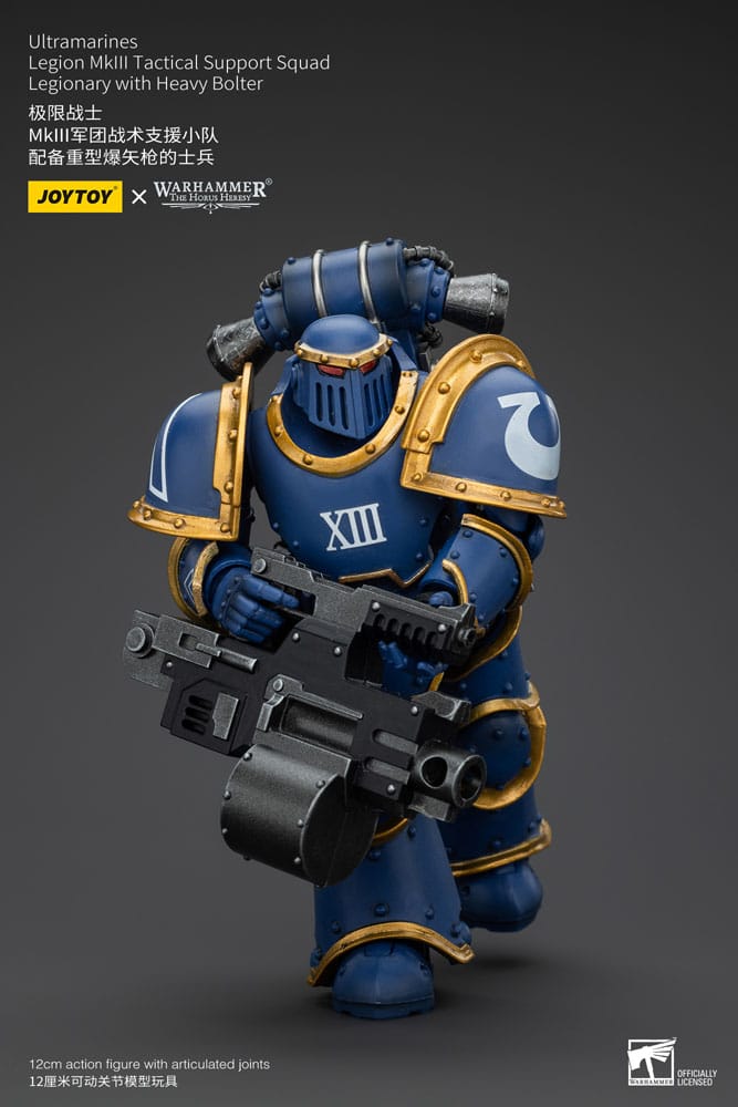 Warhammer The Horus Heresy Action Figure 1/18 Ultramarines Legion MKIII Tactical Support Squad Legionary with Heavy Bolter 20 cm