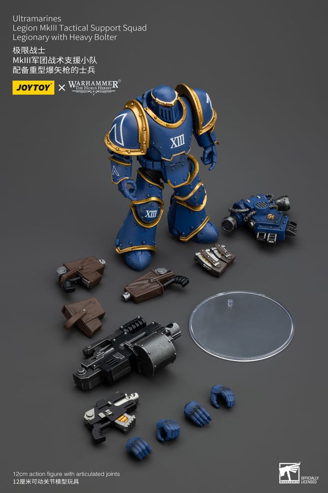 Warhammer The Horus Heresy Action Figure 1/18 Ultramarines Legion MKIII Tactical Support Squad Legionary with Heavy Bolter 20 cm