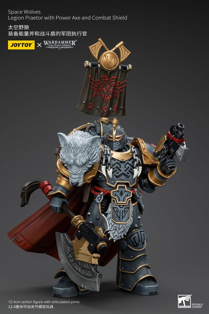 Warhammer The Horus Heresy Action Figure 1/18 Space Wolves Legion Praetor with Power Axe and Combat Shield 12 cm