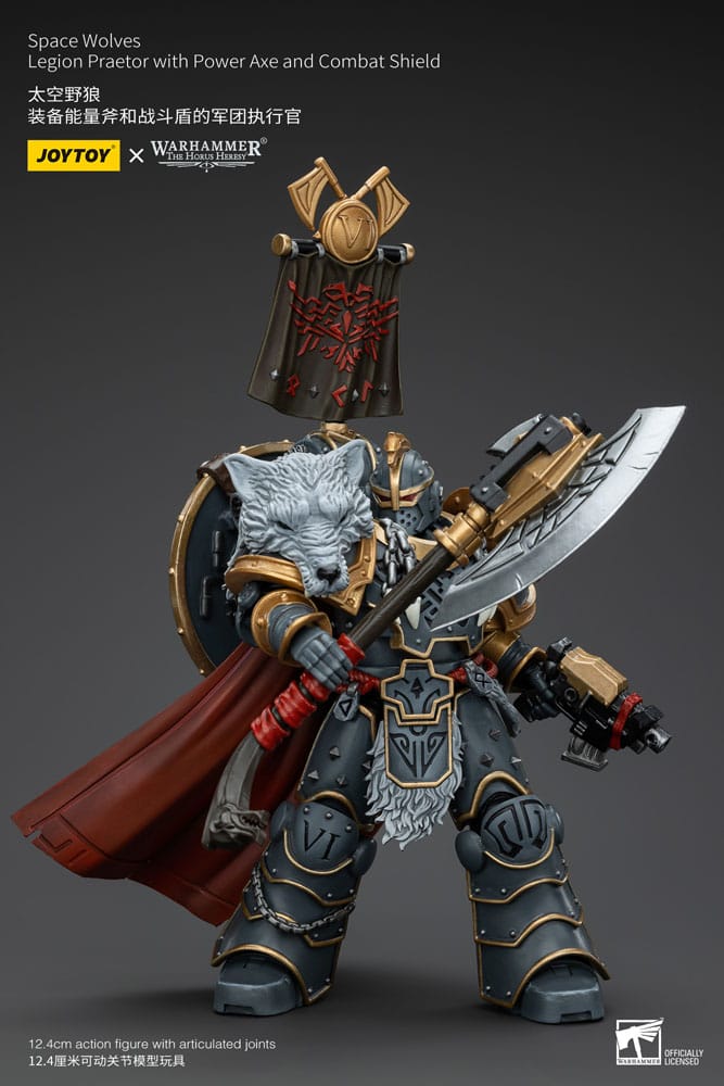 Warhammer The Horus Heresy Action Figure 1/18 Space Wolves Legion Praetor with Power Axe and Combat Shield 12 cm