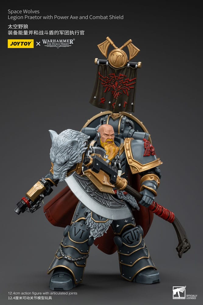 Warhammer The Horus Heresy Action Figure 1/18 Space Wolves Legion Praetor with Power Axe and Combat Shield 12 cm