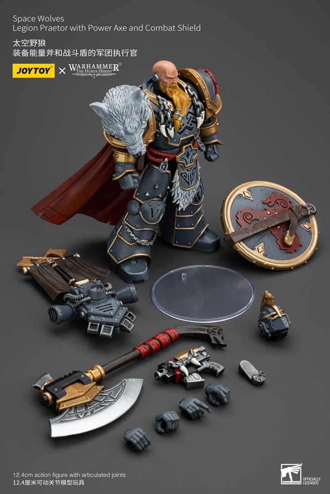 Warhammer The Horus Heresy Action Figure 1/18 Space Wolves Legion Praetor with Power Axe and Combat Shield 12 cm