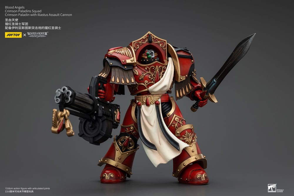 Warhammer The Horus Heresy Action Figure 1/18 Blood Angels Crimson Paladins Squad Crimson Paladin with Iliastus Assault Cannon 14 cm