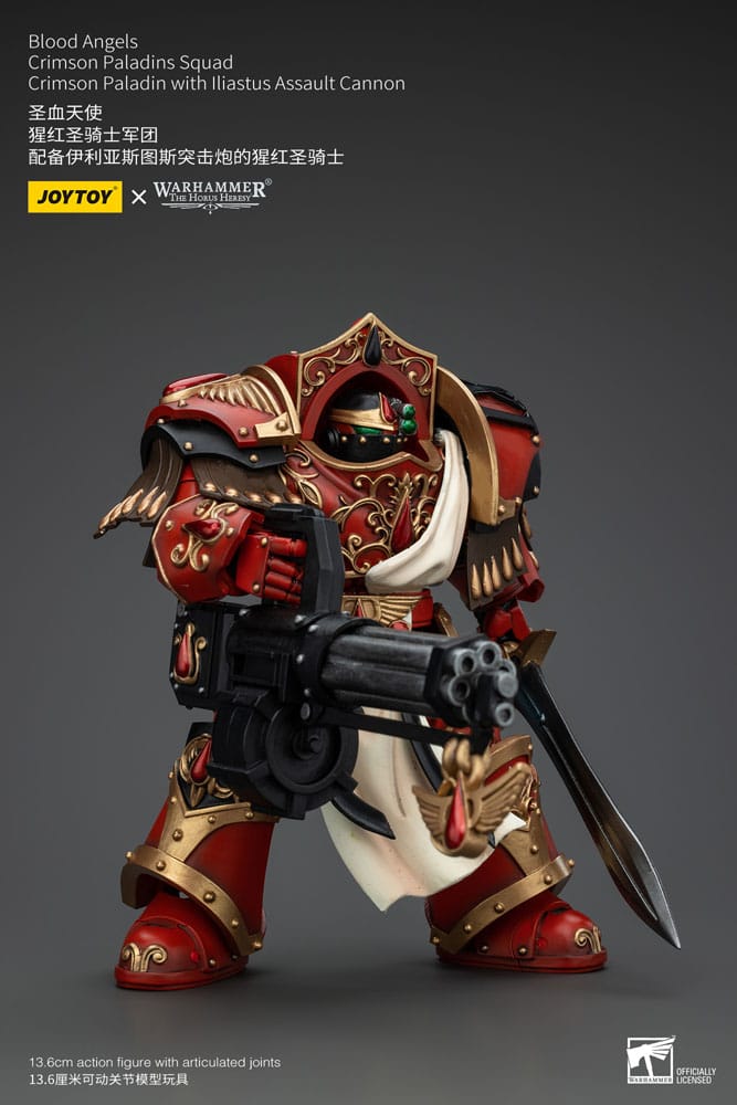 Warhammer The Horus Heresy Action Figure 1/18 Blood Angels Crimson Paladins Squad Crimson Paladin with Iliastus Assault Cannon 14 cm