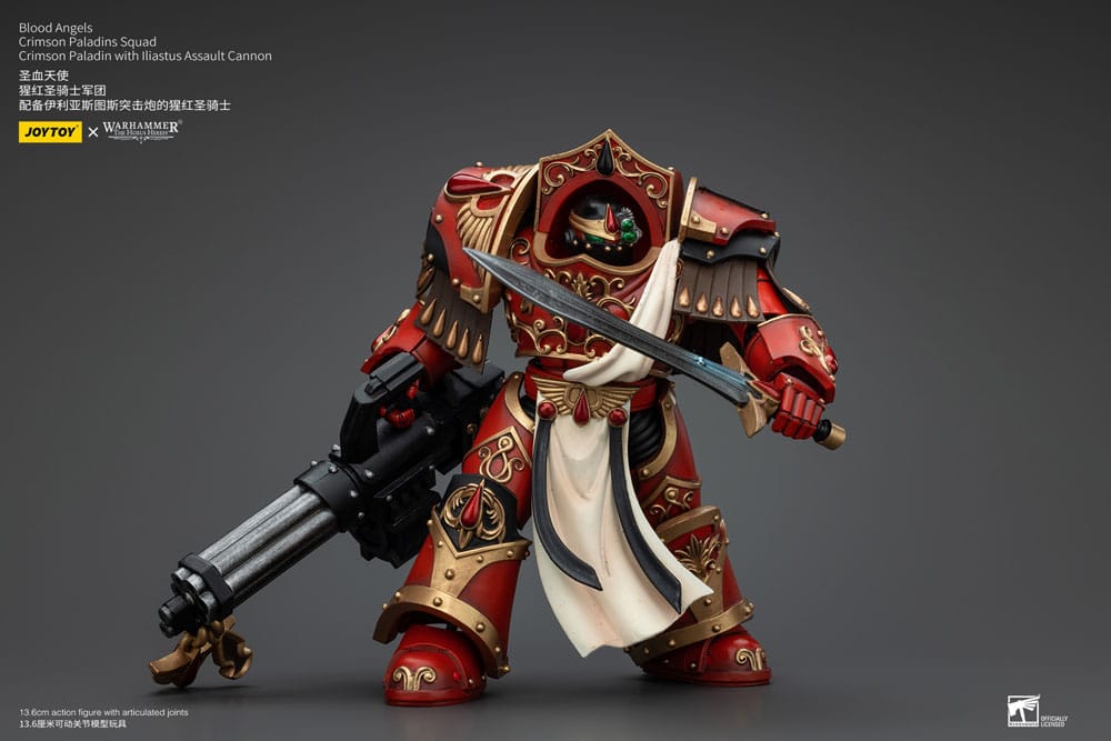 Warhammer The Horus Heresy Action Figure 1/18 Blood Angels Crimson Paladins Squad Crimson Paladin with Iliastus Assault Cannon 14 cm