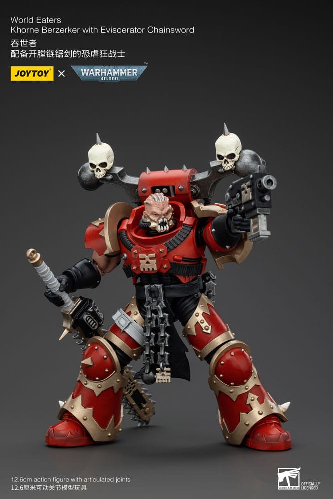 Warhammer 40k Action Figure 1/18 World Eaters Khorne Berzerker with Eviscerator Chainsword 13 cm