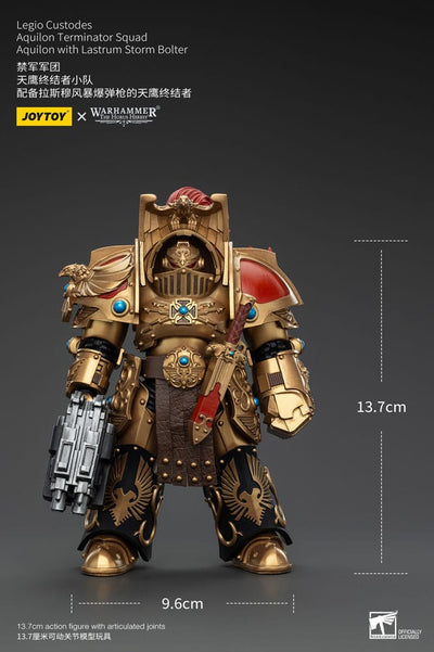 Warhammer The Horus Heresy Action Figure 1/18 Legio Custodes Aquilon Terminator Squad Aquilon with Lastrum Storm Bolter 14 cm