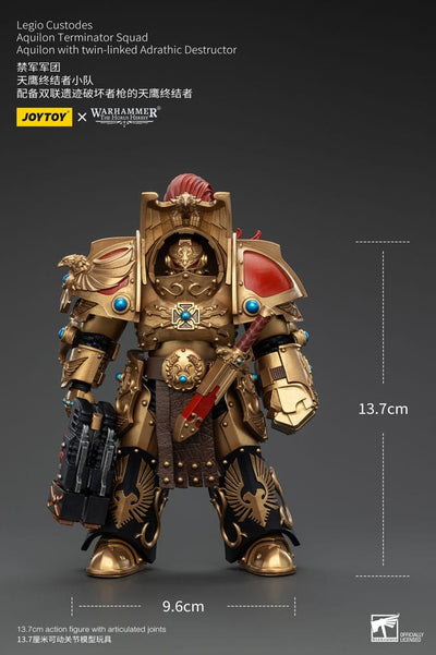 Warhammer The Horus Heresy Action Figure 1/18 Legio Custodes Aquilon Terminator Squad Aquilon with twin-linked Adrathic Destructor 14 cm