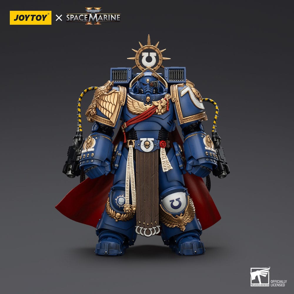 Warhammer 40k Action Figure Ultramarines Marneus Calgar Chapter Master with MKX Gravis Armour and Gauntlets of Ultramar 20 cm
