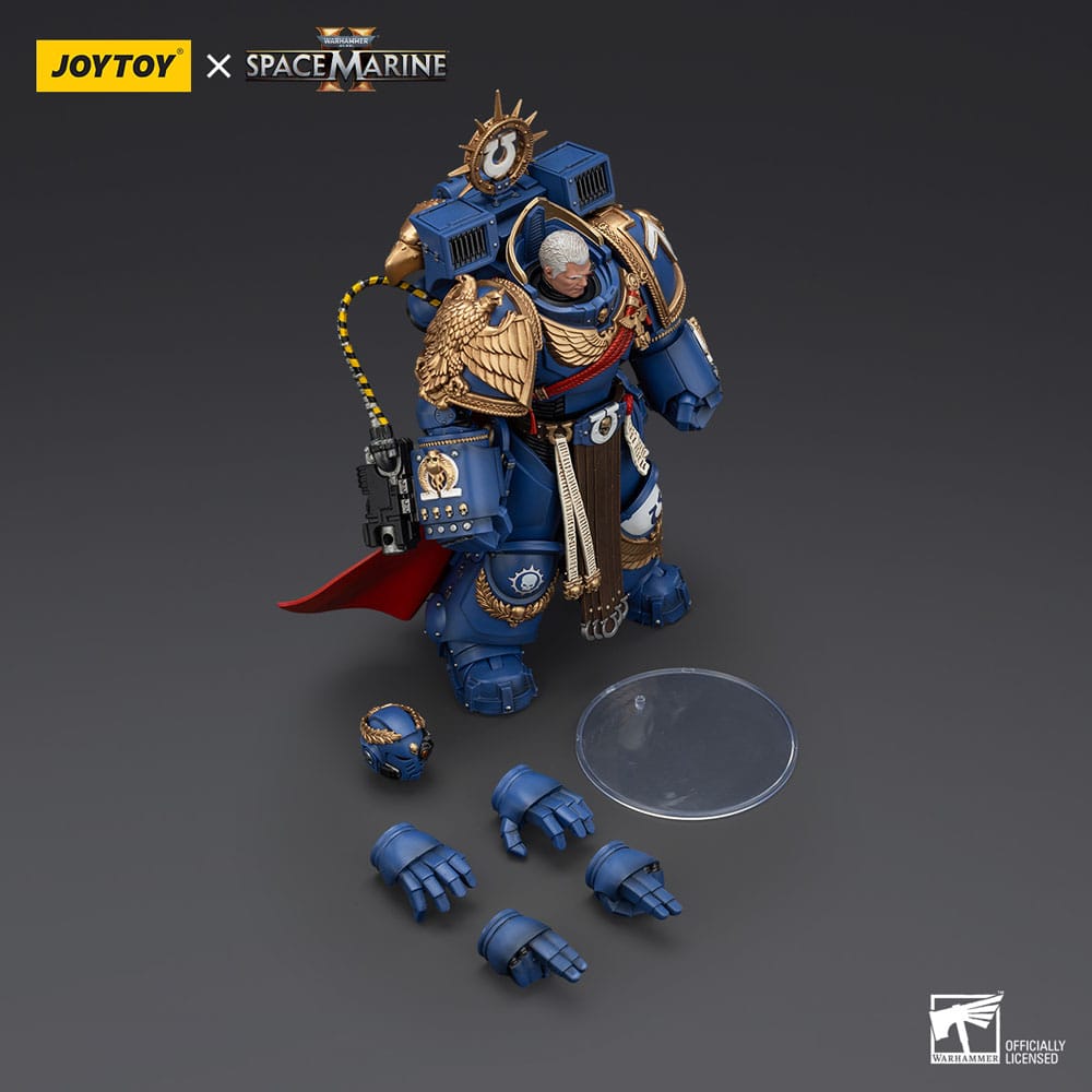 Warhammer 40k Action Figure Ultramarines Marneus Calgar Chapter Master with MKX Gravis Armour and Gauntlets of Ultramar 20 cm