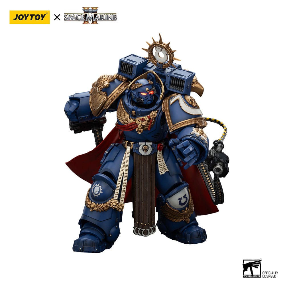 Warhammer 40k Action Figure Ultramarines Marneus Calgar Chapter Master with MKX Gravis Armour and Gauntlets of Ultramar 20 cm