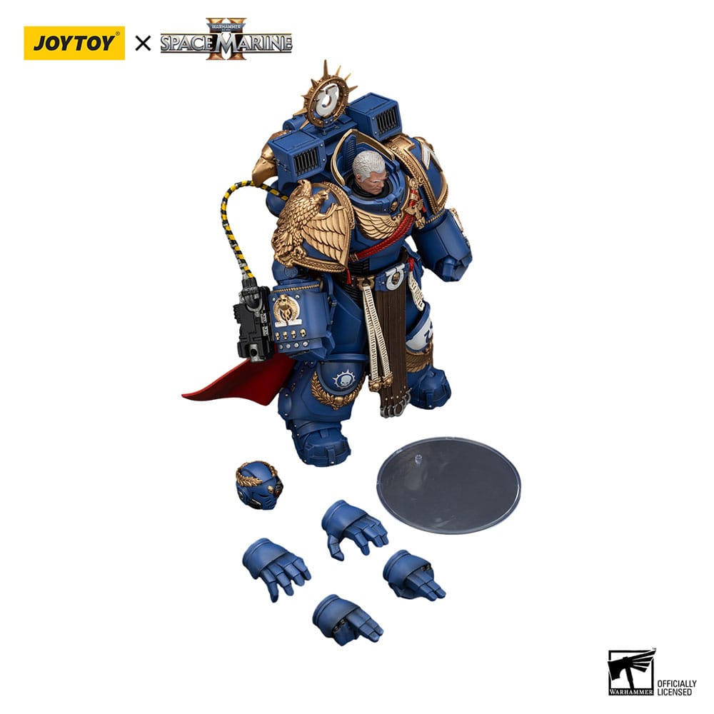 Warhammer 40k Action Figure Ultramarines Marneus Calgar Chapter Master with MKX Gravis Armour and Gauntlets of Ultramar 20 cm