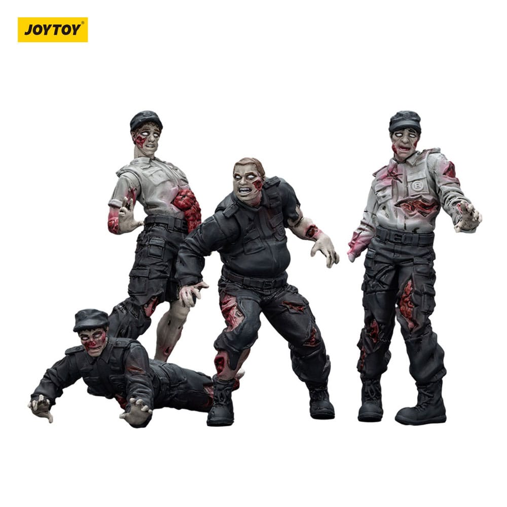 Zombie Dark Source Action Figures 4-Pack Security Guards 8 cm