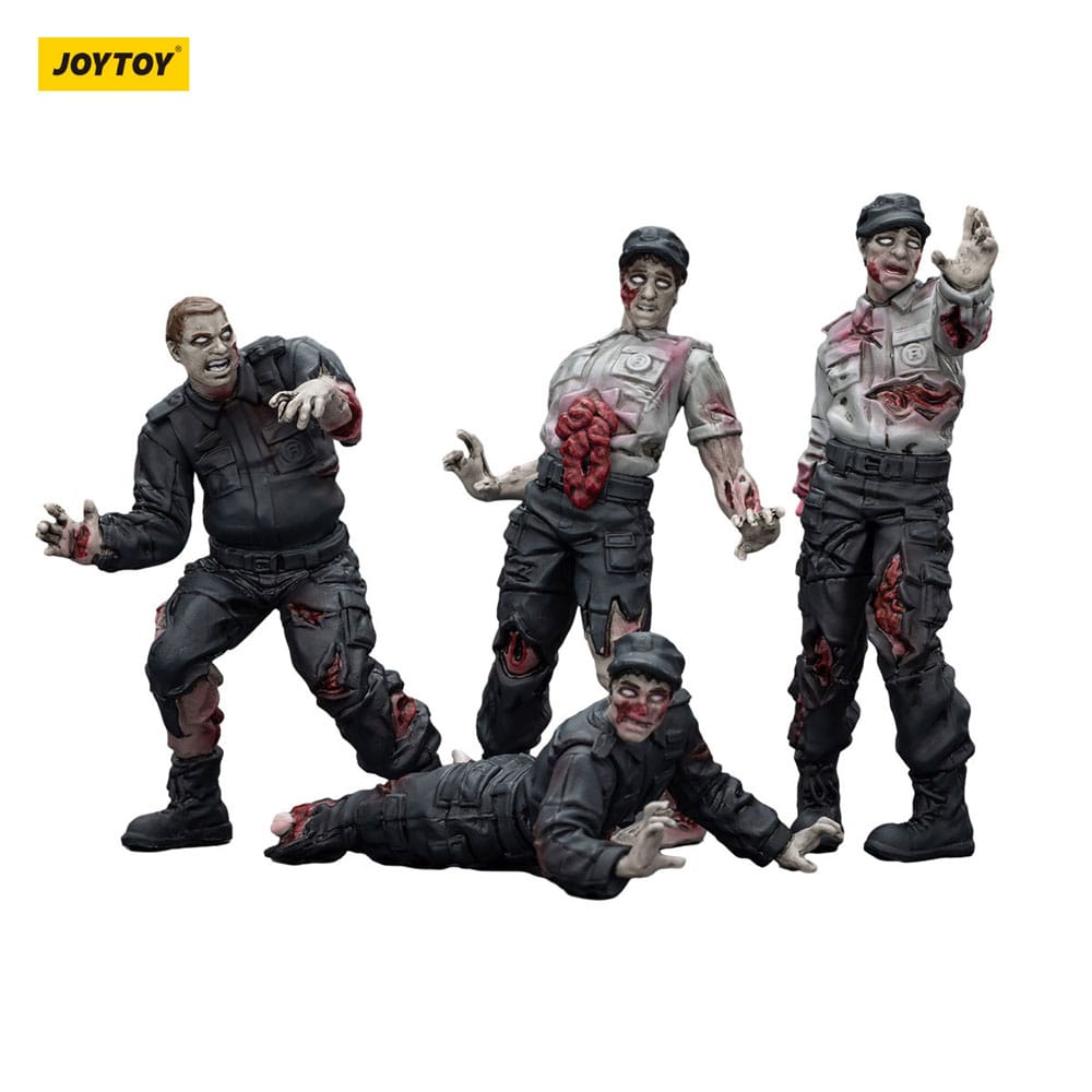 Zombie Dark Source Action Figures 4-Pack Security Guards 8 cm