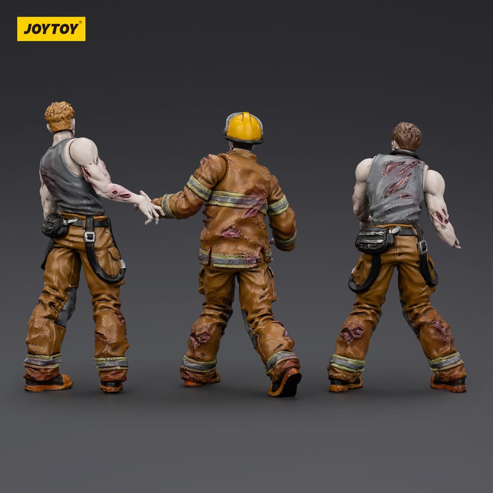 Zombie Dark Source Action Figures 3-Pack Firefighters 8 cm