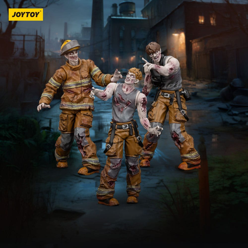 Zombie Dark Source Action Figures 3-Pack Firefighters 8 cm