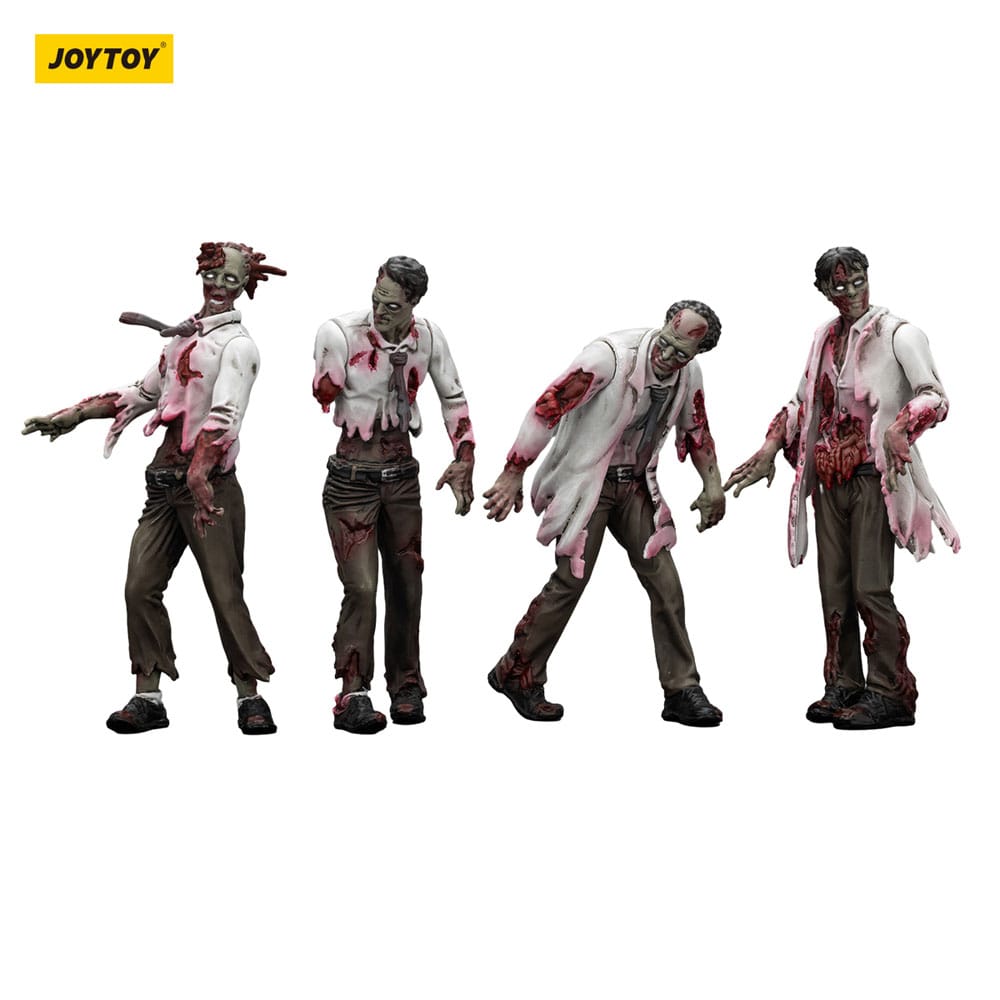 Zombie Dark Source Action Figures 4-Pack Scientists (Male) 8 cm