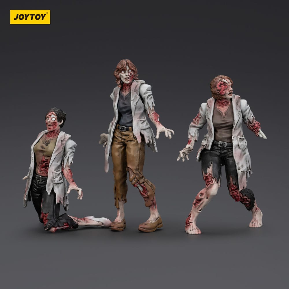 Zombie Dark Source Action Figures 3-Pack Scientists (Female) 8 cm