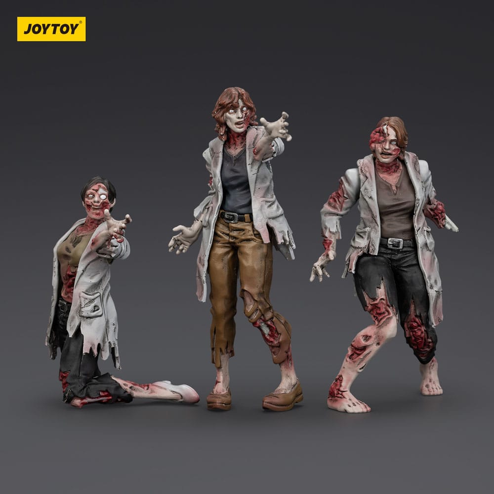 Zombie Dark Source Action Figures 3-Pack Scientists (Female) 8 cm