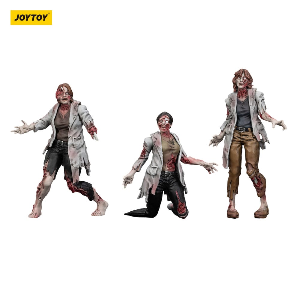 Zombie Dark Source Action Figures 3-Pack Scientists (Female) 8 cm