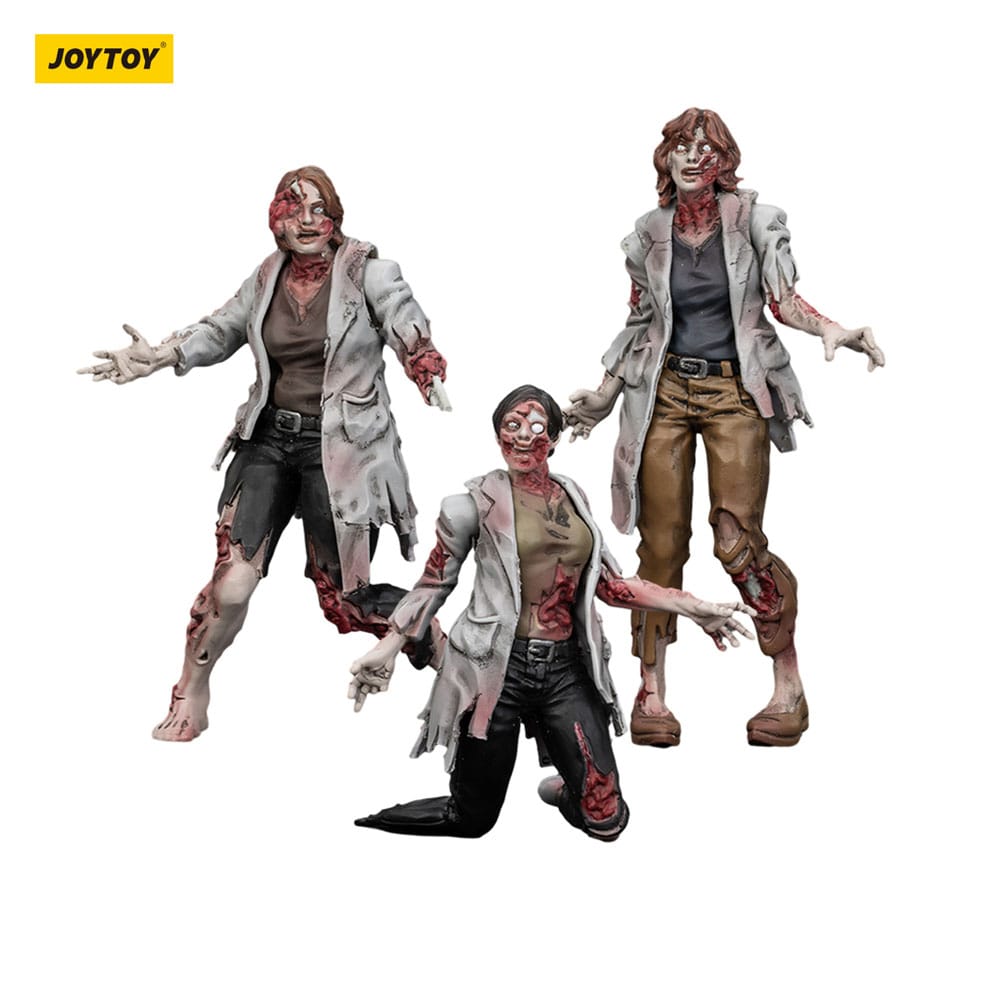 Zombie Dark Source Action Figures 3-Pack Scientists (Female) 8 cm