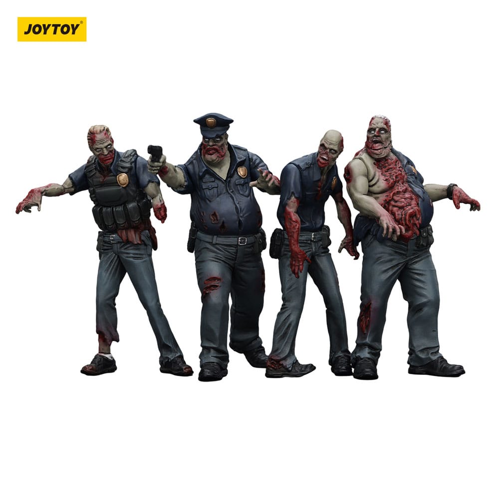 Zombie Dark Source Action Figures 4-Pack Police (Male) 8 cm