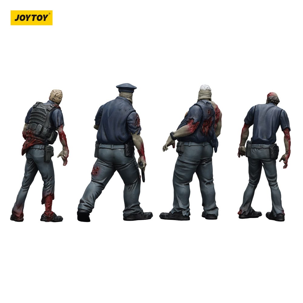 Zombie Dark Source Action Figures 4-Pack Police (Male) 8 cm
