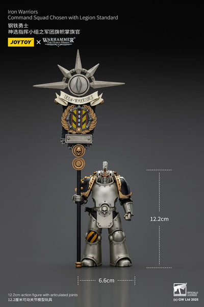 Warhammer The Horus Heresy Action Figure 1/18 lron Warriors Command Squad Chosen with Legion Standard 12 cm