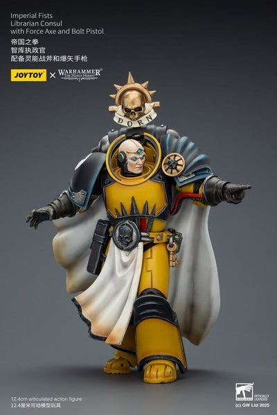 Warhammer Imperial Fists Action Figure Librarian Consulwith Force Axe and Bolt Pistol 12 cm - Damaged packaging