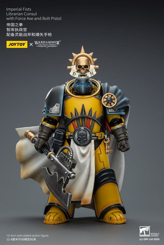 Warhammer Imperial Fists Action Figure Librarian Consulwith Force Axe and Bolt Pistol 12 cm - Damaged packaging