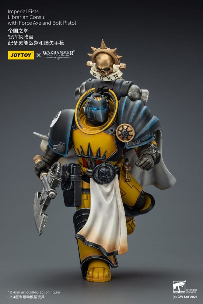 Warhammer Imperial Fists Action Figure Librarian Consulwith Force Axe and Bolt Pistol 12 cm - Damaged packaging