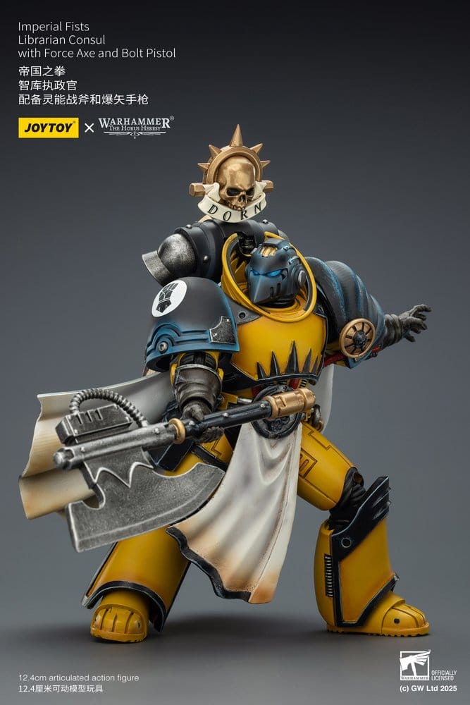 Warhammer Imperial Fists Action Figure Librarian Consulwith Force Axe and Bolt Pistol 12 cm - Damaged packaging