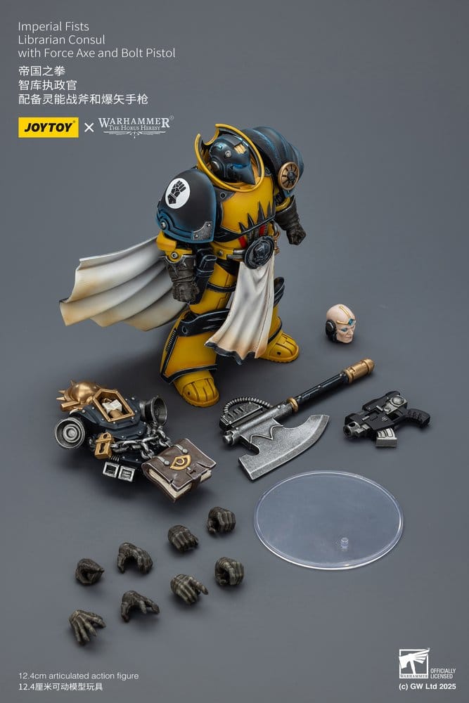 Warhammer Imperial Fists Action Figure Librarian Consulwith Force Axe and Bolt Pistol 12 cm - Damaged packaging