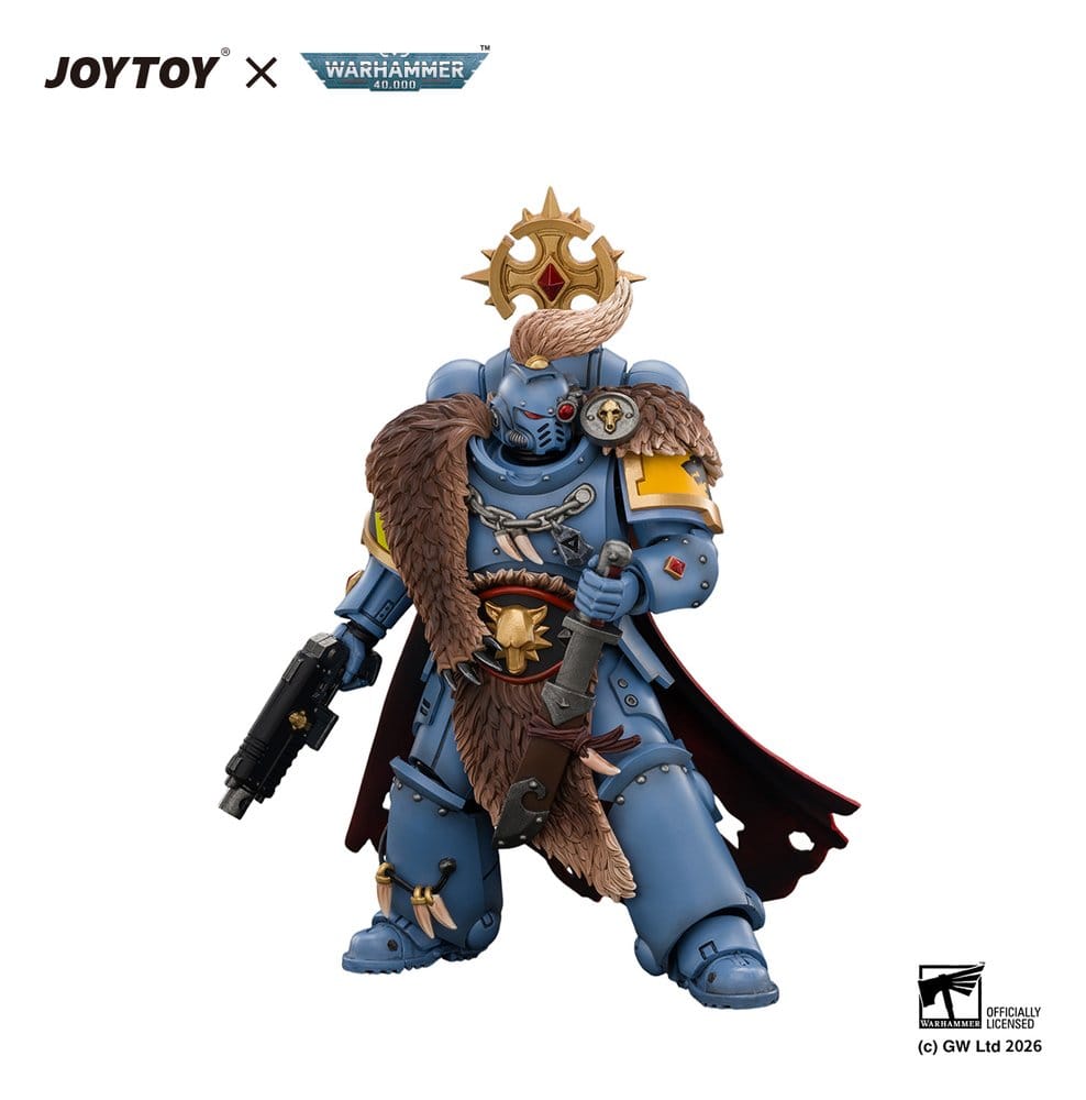 Space Marine Action Figure Space Wolves Wolf Guard Battle Leader 12 cm