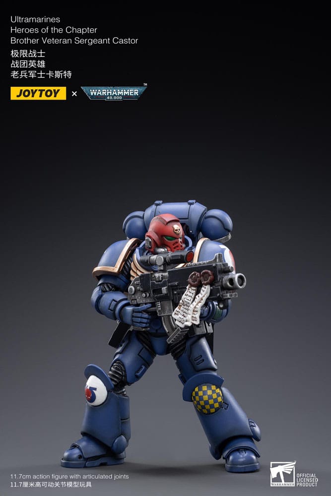 Warhammer 40k Action Figure 1/18 Ultramarines Heroes of the Chapter Brother Veteran Sergeant Castor 12 cm
