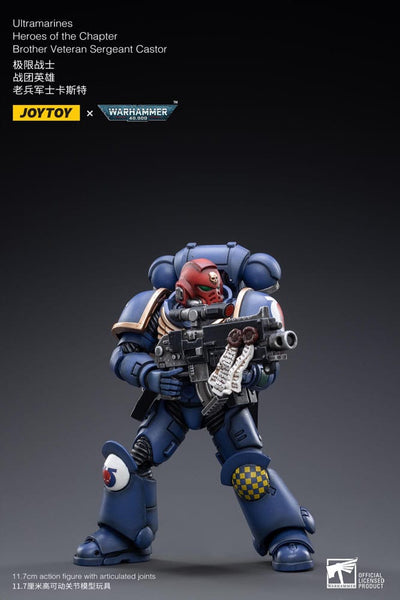 Warhammer 40k Action Figure 1/18 Ultramarines Heroes of the Chapter Brother Veteran Sergeant Castor 12 cm