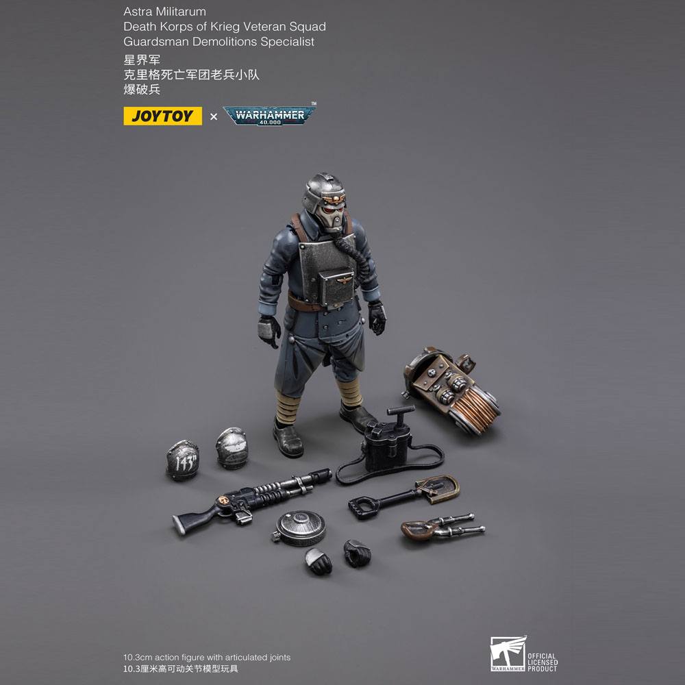 Warhammer 40k Action Figure 1/18 Death Korps of Krieg Veteran Squad Guardsman Demolitions Specialist 10 cm