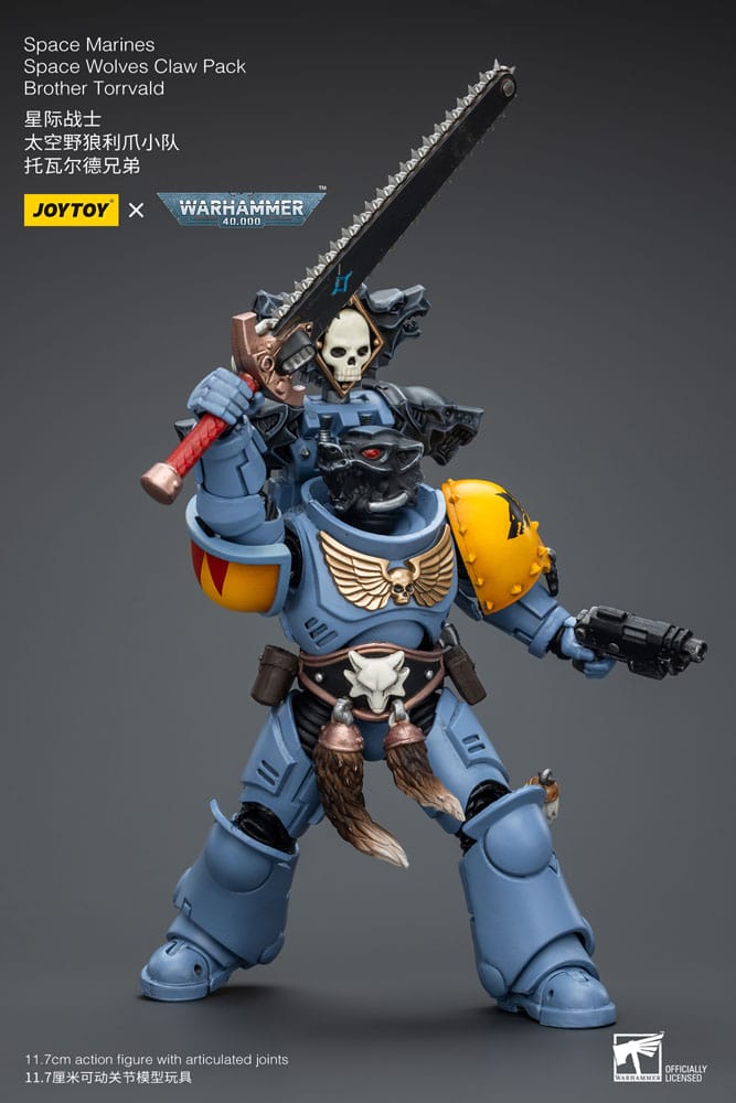 Warhammer 40k Action Figure 1/18 Space Marines Space Wolves Claw Pack Brother Torrvald 12 cm