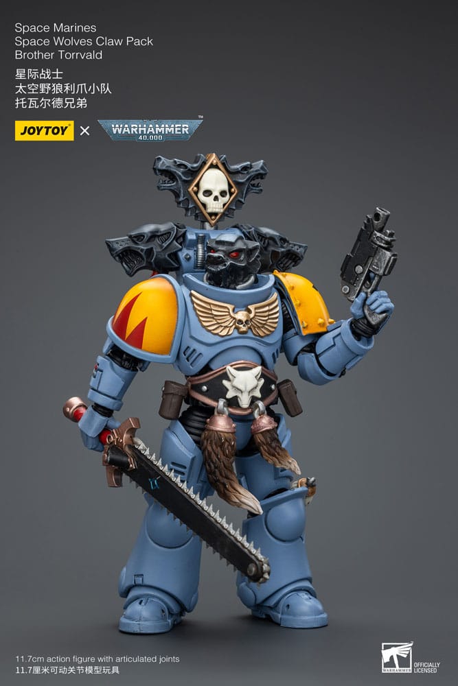 Warhammer 40k Action Figure 1/18 Space Marines Space Wolves Claw Pack Brother Torrvald 12 cm