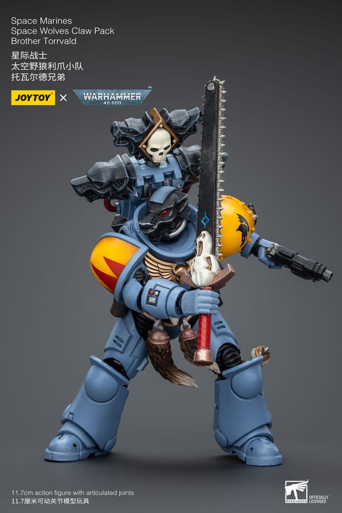 Warhammer 40k Action Figure 1/18 Space Marines Space Wolves Claw Pack Brother Torrvald 12 cm