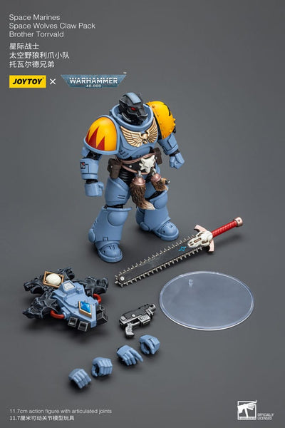 Warhammer 40k Action Figure 1/18 Space Marines Space Wolves Claw Pack Brother Torrvald 12 cm