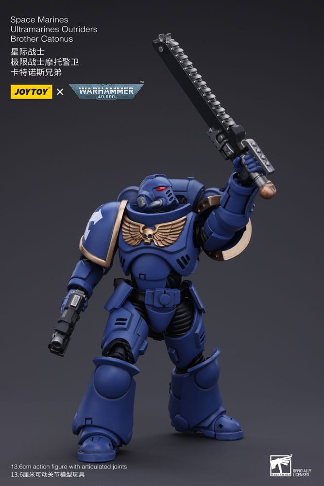 Warhammer 40k Action Figure 1/18 Space Marines Ultramarines Outriders Brother Catonus 14 cm