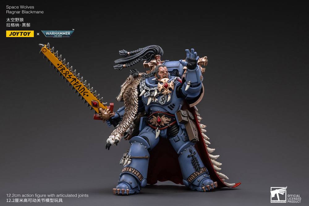 Warhammer 40k Action Figure 1/18 Space Wolves Ragnar Blackmane 13 cm