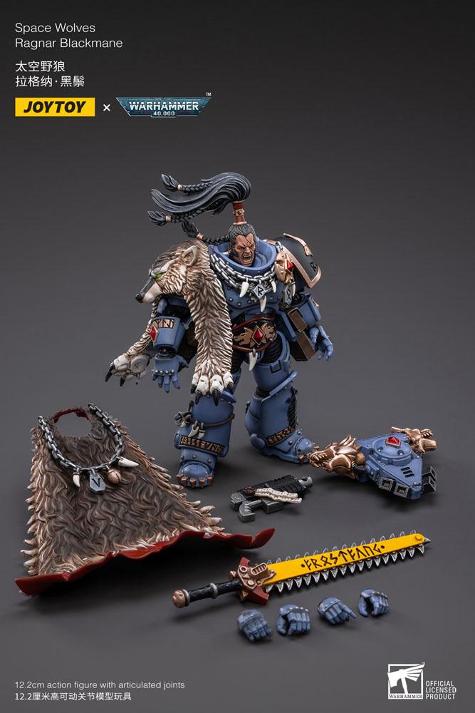 Warhammer 40k Action Figure 1/18 Space Wolves Ragnar Blackmane 13 cm